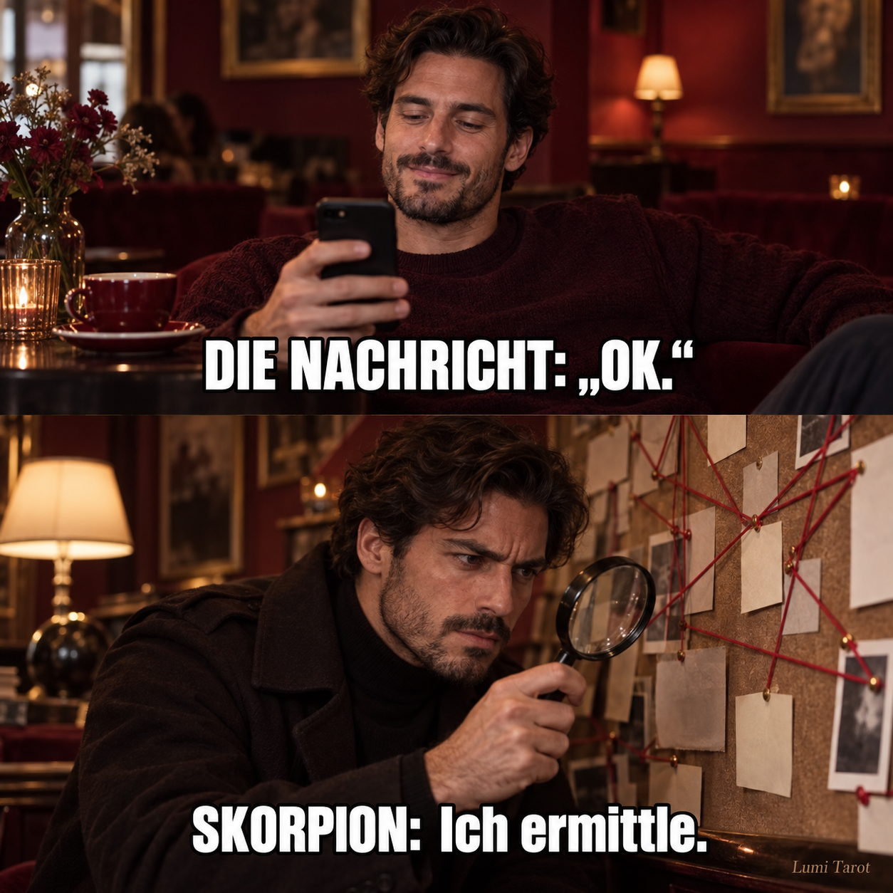 Skorpion-Meme: Eine kurze Nachricht löst eine übertriebene Detektivarbeit aus.